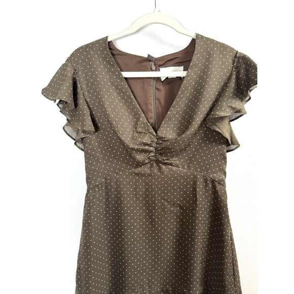 Alexis Brown Polka Dot Dress Retail $395 Old Money Preppy Luxury Designer Twee L - Picture 3 of 10